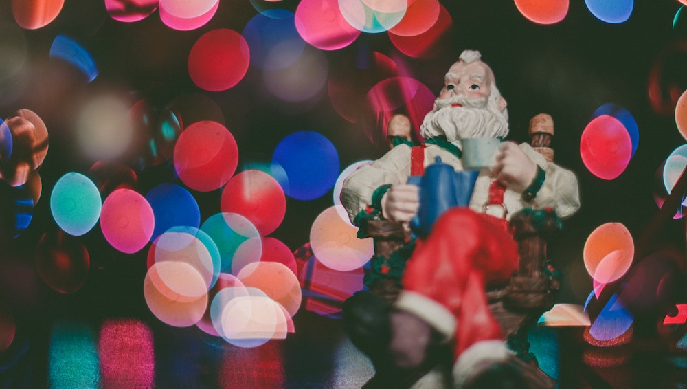 Christmas lights and seasonal decorations